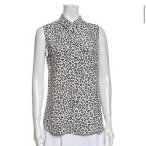 Equipment Sleeveless Silk Blouse Button Down